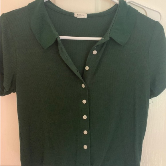 dark green button up - Picture 3 of 4